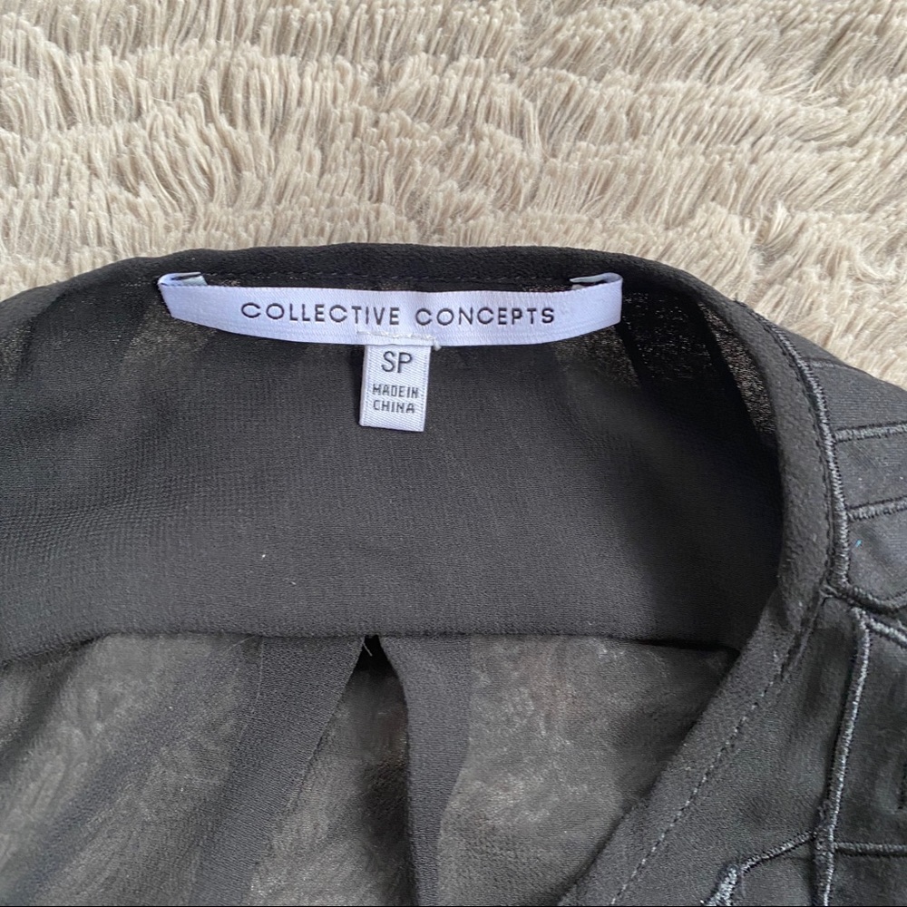 COLLECTIVE CONCEPTS BLACK BLOUSE SP - Picture 3 of 4
